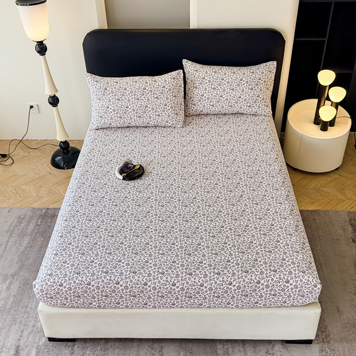 91家纺网 家纺一手货源 找家纺 欣宜家纺 2025新款高克重双层纱仿麻皱皱纱原麻床笠 晴雪