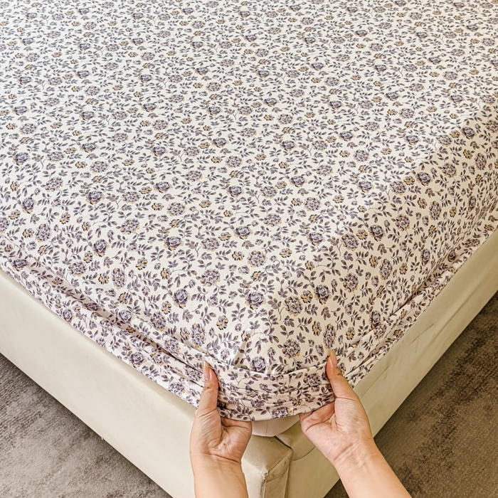 91家纺网 家纺一手货源 找家纺 欣宜家纺 2025新款高克重双层纱仿麻皱皱纱原麻床笠 晴雪