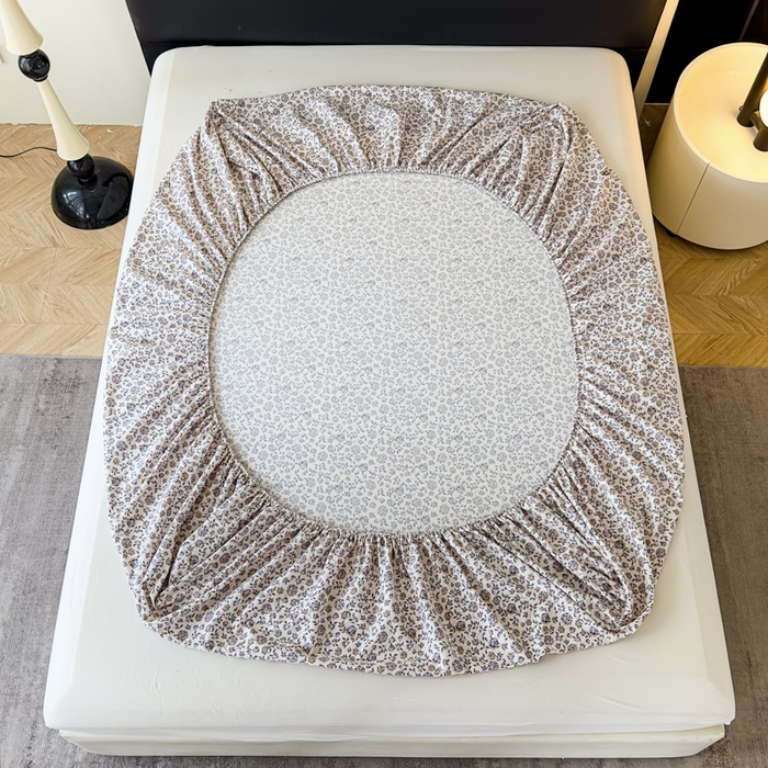 91家纺网 家纺一手货源 找家纺 欣宜家纺 2025新款高克重双层纱仿麻皱皱纱原麻床笠 晴雪