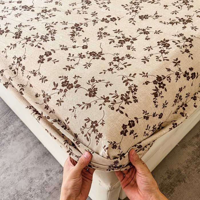 91家纺网 家纺一手货源 找家纺 欣宜家纺 2025新款高克重双层纱仿麻皱皱纱原麻床笠 秋序