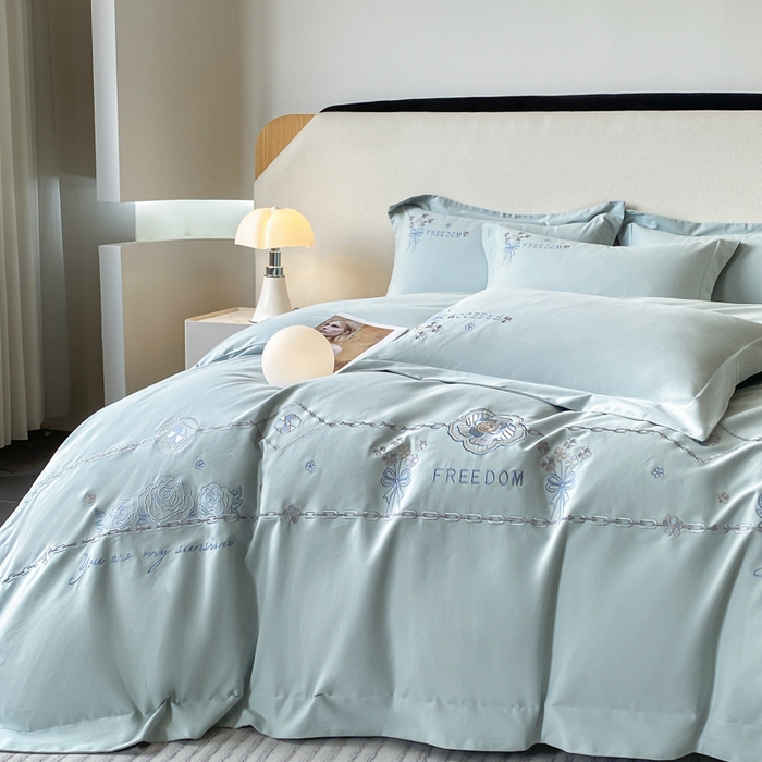 91家纺网 家纺一手货源 找家纺 （总）欣宜家纺 2025新款秋冬纯棉全棉长绒棉刺绣磨毛高端礼盒床品四件套-马赛系列（包含买家秀）