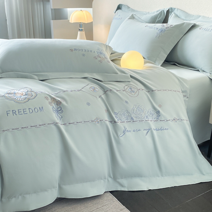 91家纺网 家纺一手货源 找家纺 （总）欣宜家纺 2025新款秋冬纯棉全棉长绒棉刺绣磨毛高端礼盒床品四件套-马赛系列（包含买家秀）