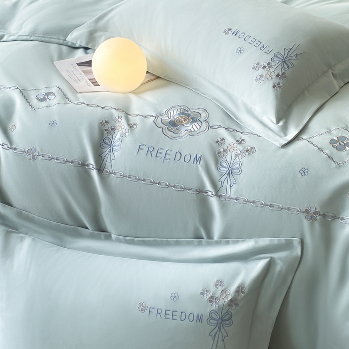 91家纺网 家纺一手货源 找家纺 （总）欣宜家纺 2025新款秋冬纯棉全棉长绒棉刺绣磨毛高端礼盒床品四件套-马赛系列（包含买家秀）