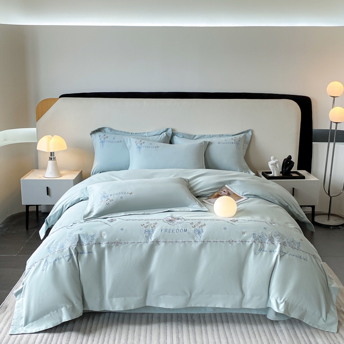 91家纺网 家纺一手货源 找家纺 （总）欣宜家纺 2025新款秋冬纯棉全棉长绒棉刺绣磨毛高端礼盒床品四件套-马赛系列（包含买家秀）