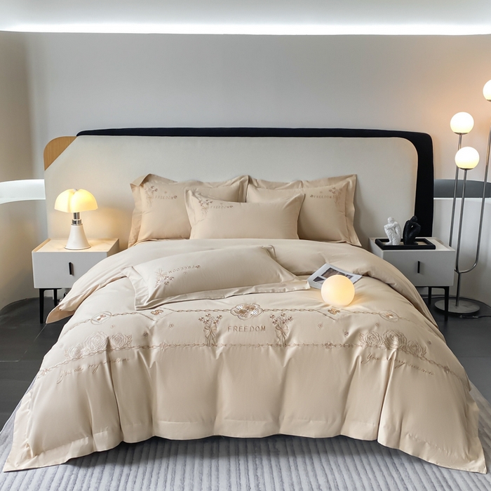 91家纺网 家纺一手货源 找家纺 （总）欣宜家纺 2025新款秋冬纯棉全棉长绒棉刺绣磨毛高端礼盒床品四件套-马赛系列（包含买家秀）