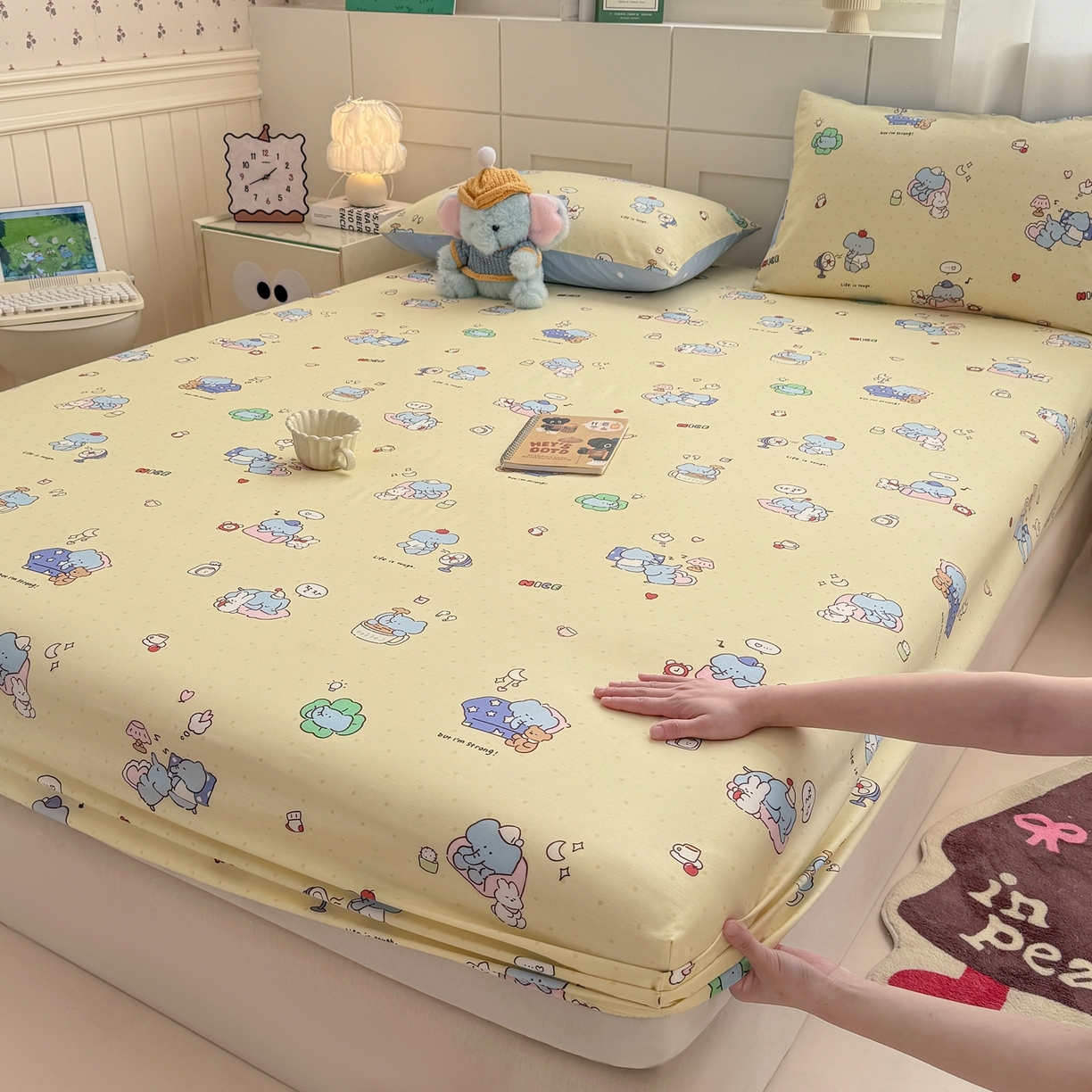 91家纺网 家纺一手货源 找家纺 （总）博雅 2025新款全棉床笠小卡通印花床笠