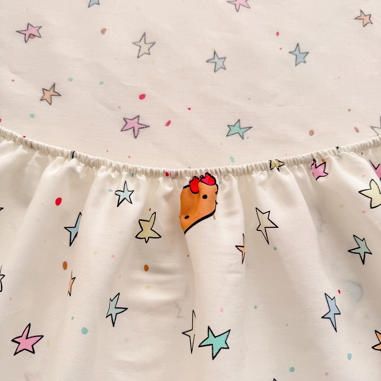 91家纺网 家纺一手货源 找家纺 博雅 2025新款全棉床笠小卡通印花床笠 星星蝴蝶结猫