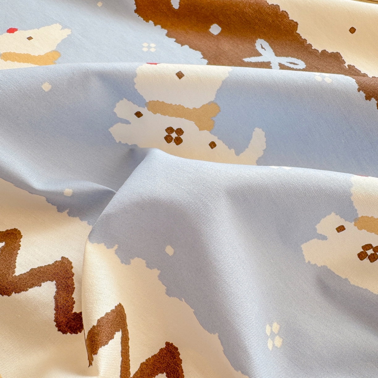 91家纺网 家纺一手货源 找家纺 博雅 2025新款全棉床笠小卡通印花床笠 雪地小狗