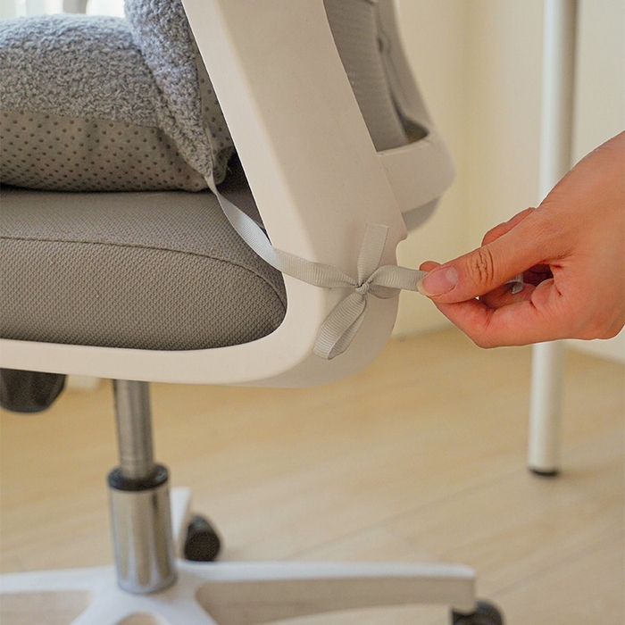 91家纺网 家纺一手货源 找家纺 囍莱家纺 2026新款泰迪绒连体坐垫 蓝灰色