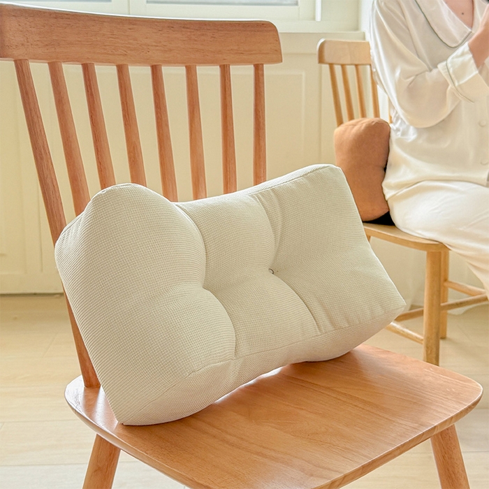 91家纺网 家纺一手货源 找家纺 囍莱家纺 2026新款亚麻生活防水腰靠 白色