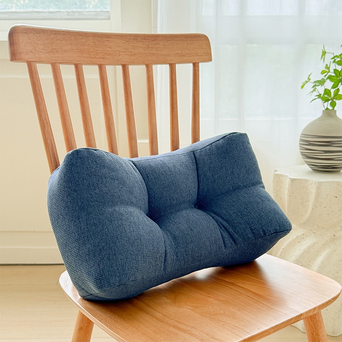 囍莱家纺 2026新款亚麻生活防水腰靠 海军蓝