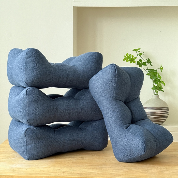 91家纺网 家纺一手货源 找家纺 囍莱家纺 2026新款亚麻生活防水腰靠 海军蓝