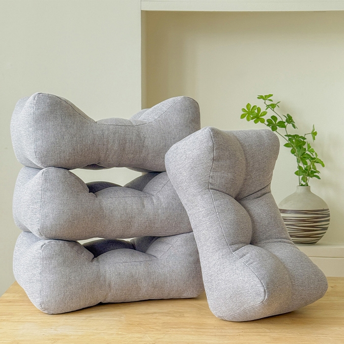 91家纺网 家纺一手货源 找家纺 囍莱家纺 2026新款亚麻生活防水腰靠 浅灰