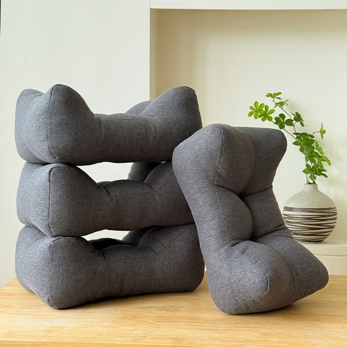 91家纺网 家纺一手货源 找家纺 囍莱家纺 2026新款亚麻生活防水腰靠 深灰