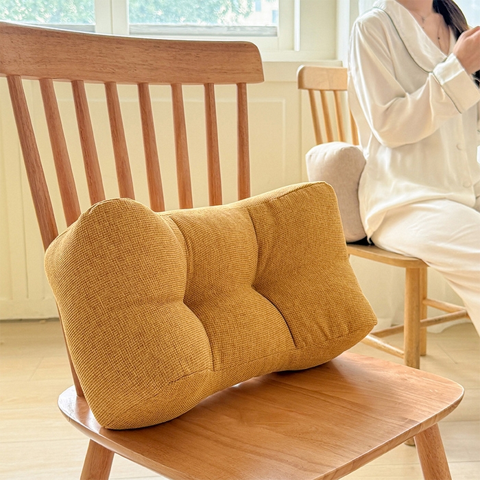 91家纺网 家纺一手货源 找家纺 囍莱家纺 2026新款亚麻生活防水腰靠 土黄