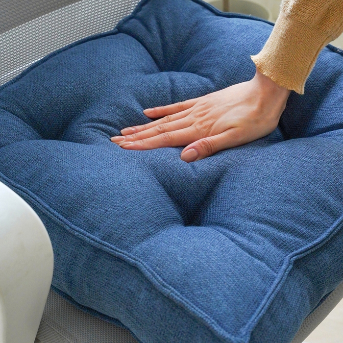 囍莱家纺 2026新款柯布西耶方块坐垫 海军蓝