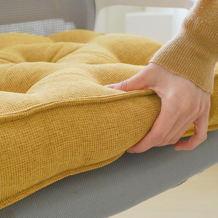 91家纺网 家纺一手货源 找家纺 囍莱家纺 2026新款柯布西耶方块坐垫 土黄