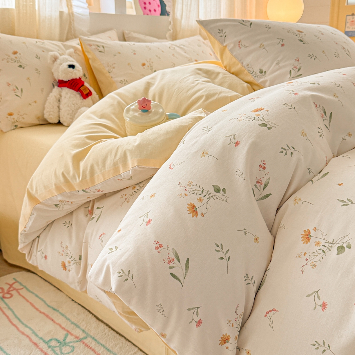 91家纺网 家纺一手货源 找家纺 （总）呗旺鹿 2026新款全棉40支12868花草系列四件套