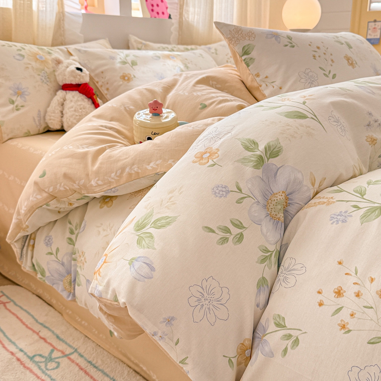 91家纺网 家纺一手货源 找家纺 （总）呗旺鹿 2026新款全棉40支12868花草系列四件套