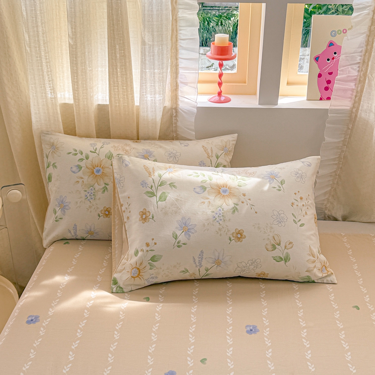 91家纺网 家纺一手货源 找家纺 呗旺鹿 2026新款全棉40支12868花草系列四件套 晓露含香