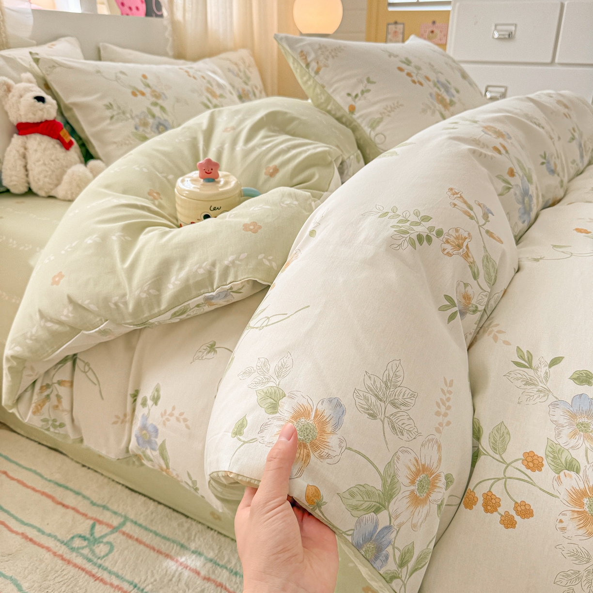 91家纺网 家纺一手货源 找家纺 呗旺鹿 2026新款全棉40支12868花草系列四件套 花草集