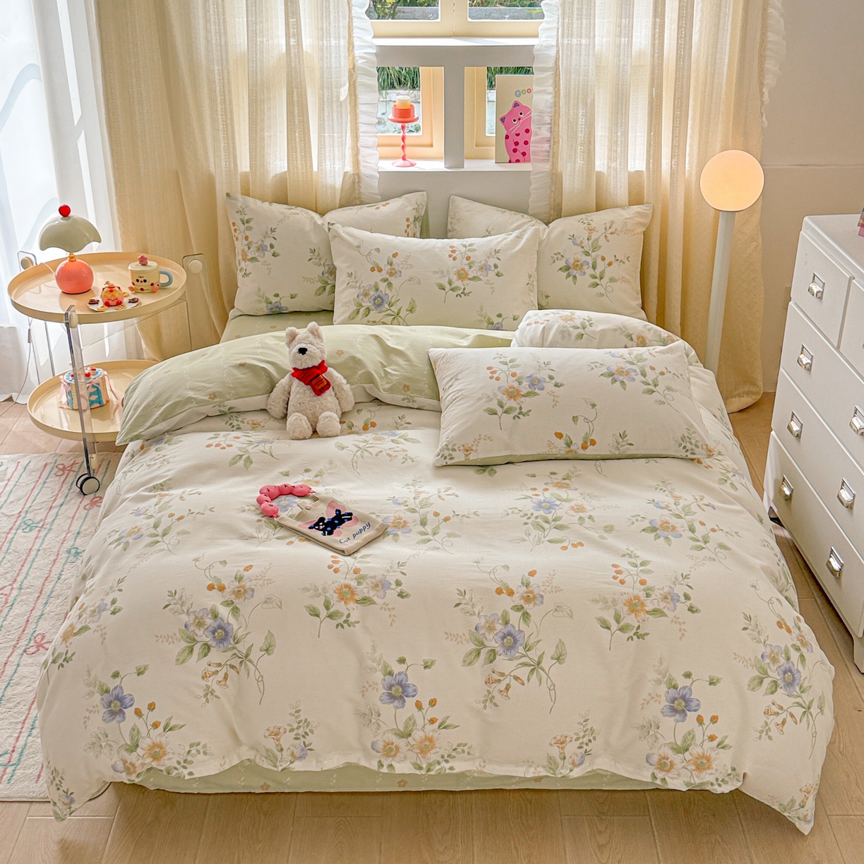 91家纺网 家纺一手货源 找家纺 呗旺鹿 2026新款全棉40支12868花草系列四件套 花草集