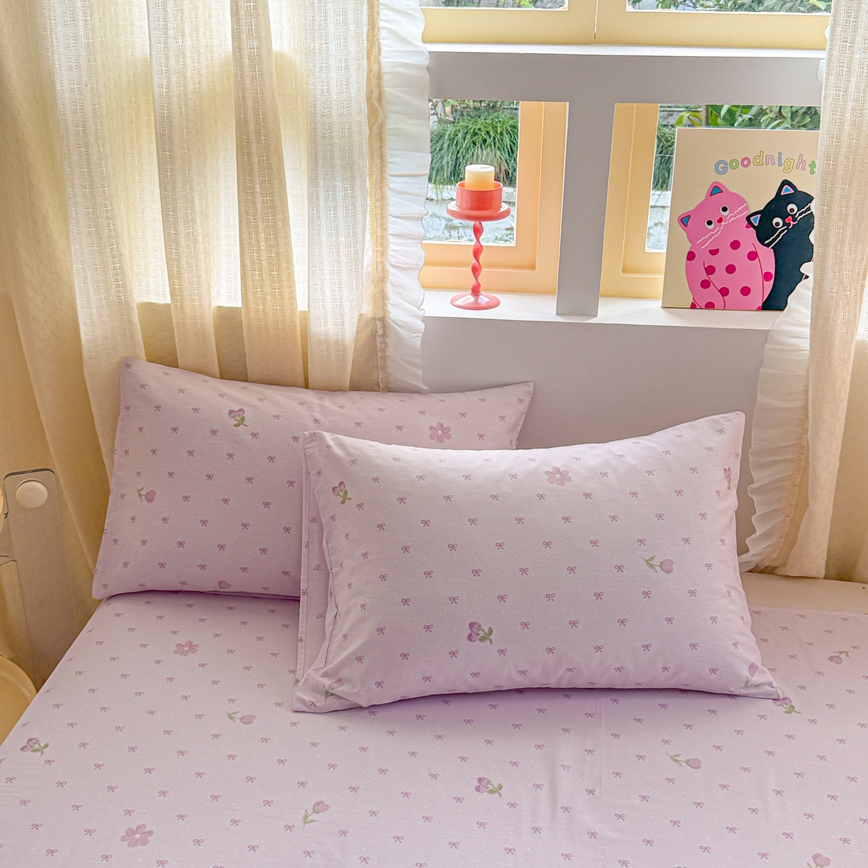 91家纺网 家纺一手货源 找家纺 呗旺鹿 2026新款全棉40支12868花草系列四件套 紫韵