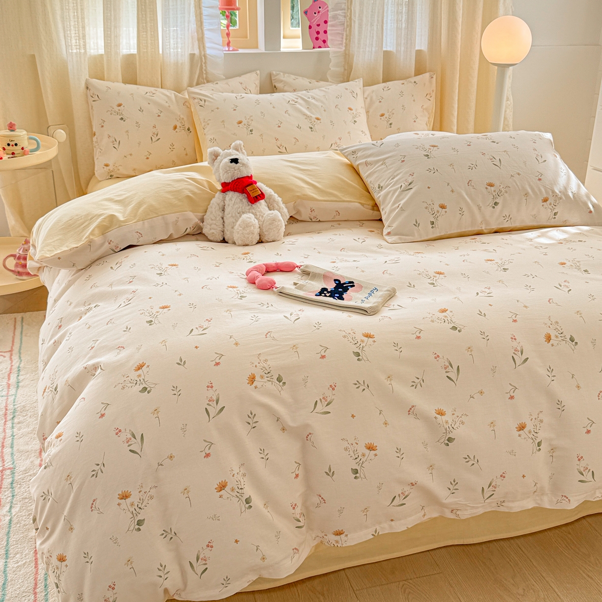 91家纺网 家纺一手货源 找家纺 呗旺鹿 2026新款全棉40支12868花草系列四件套 丰收