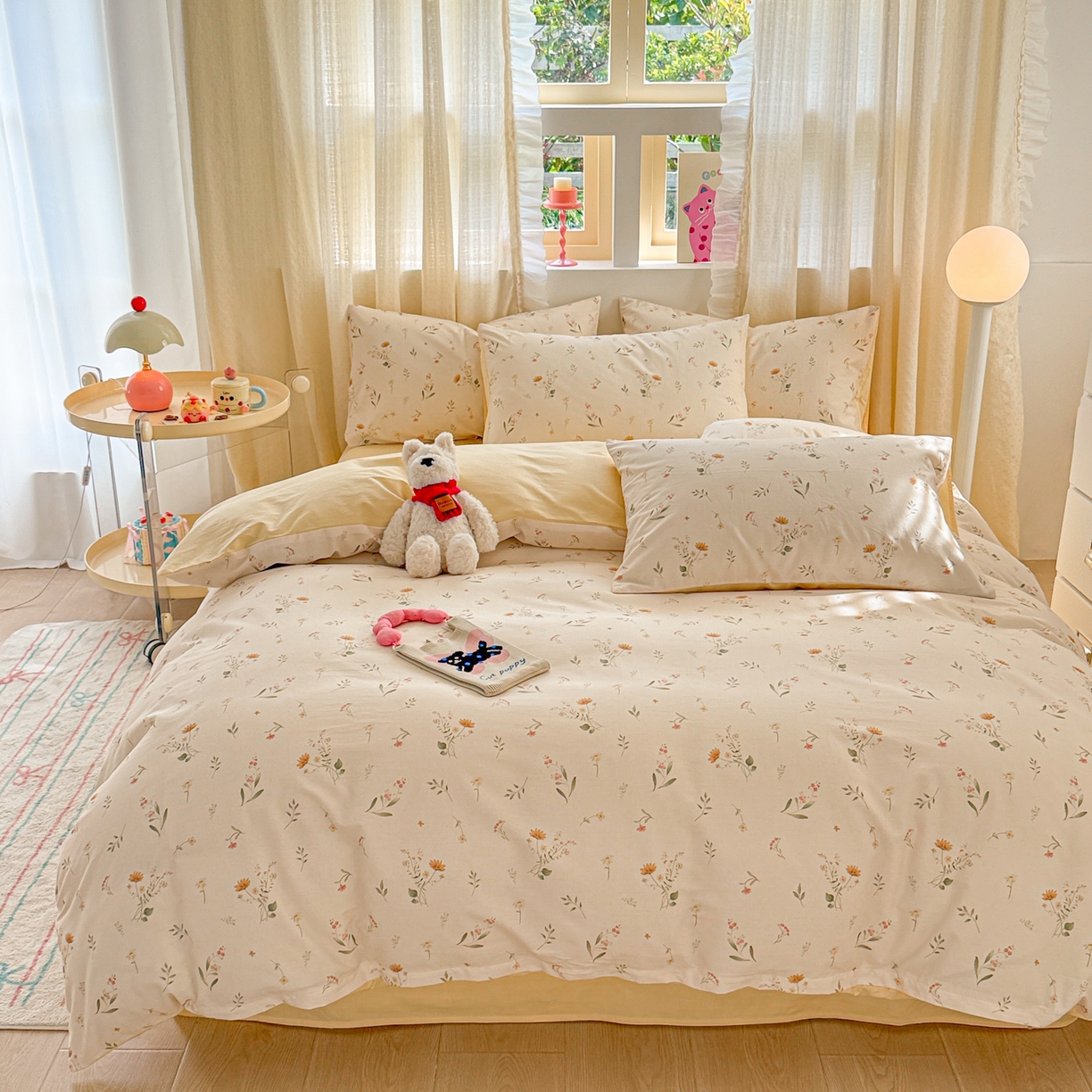 91家纺网 家纺一手货源 找家纺 呗旺鹿 2026新款全棉40支12868花草系列四件套 丰收