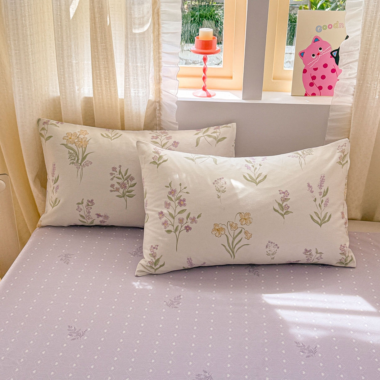 91家纺网 家纺一手货源 找家纺 呗旺鹿 2026新款全棉40支12868花草系列四件套 花海紫嫣