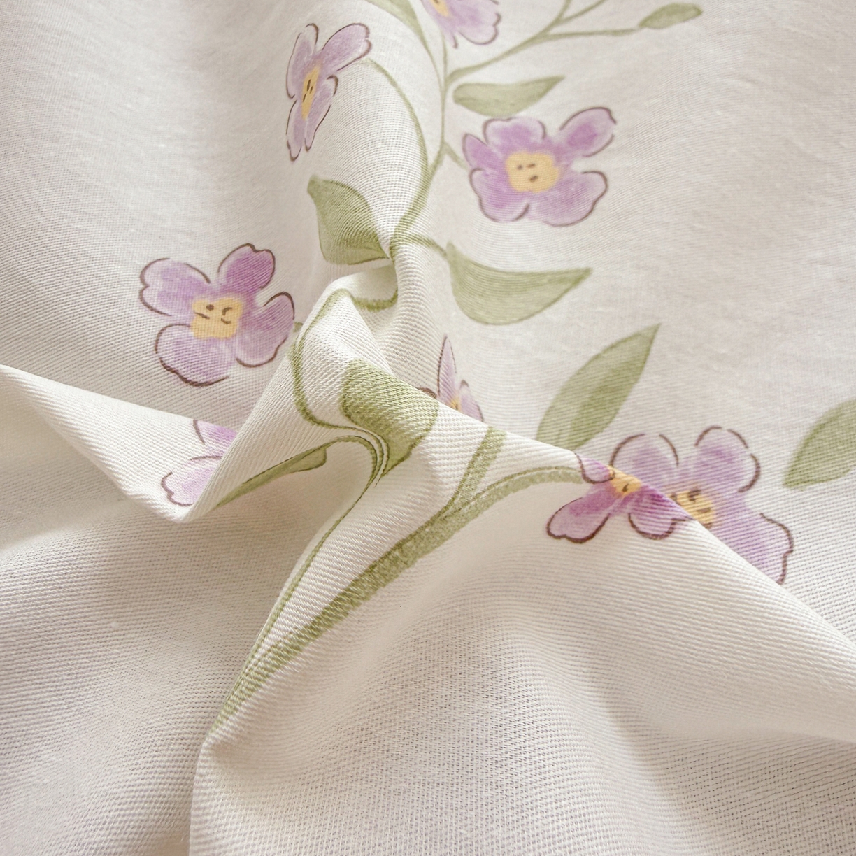 91家纺网 家纺一手货源 找家纺 呗旺鹿 2026新款全棉40支12868花草系列四件套 花海紫嫣