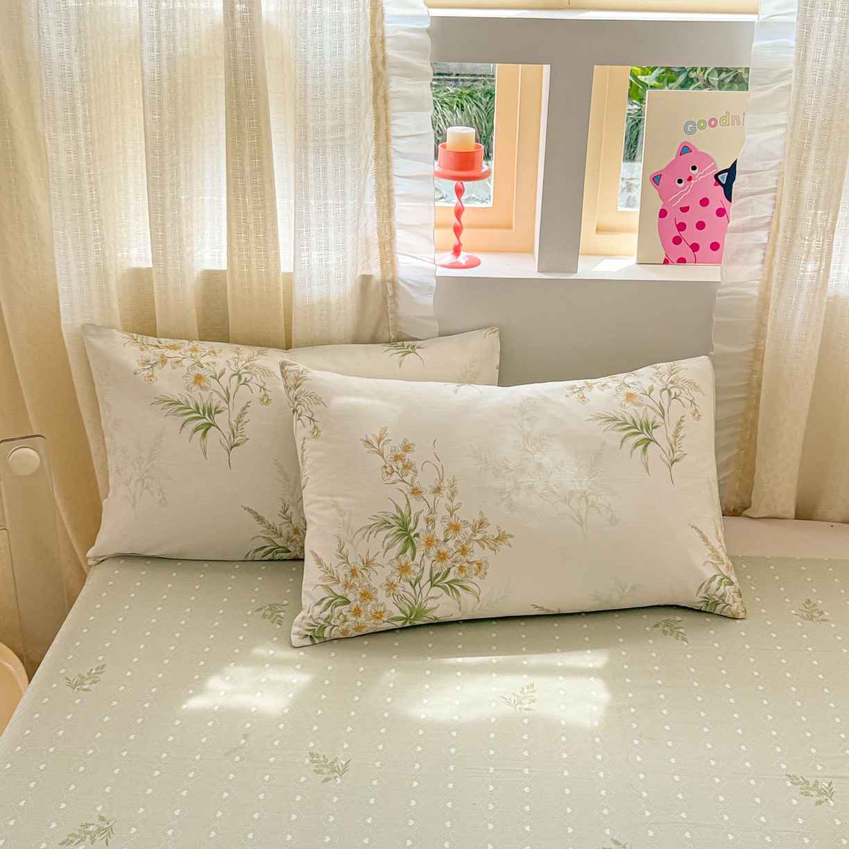 91家纺网 家纺一手货源 找家纺 呗旺鹿 2026新款全棉40支12868花草系列四件套 清雅