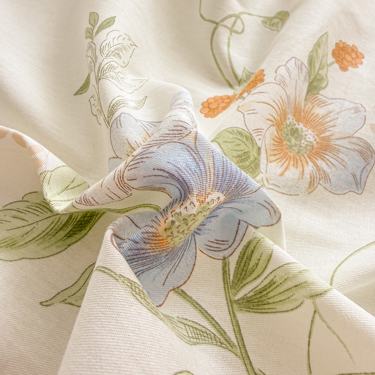 91家纺网 家纺一手货源 找家纺 呗旺鹿 2026新款全棉40支12868花草系列四件套 花草集