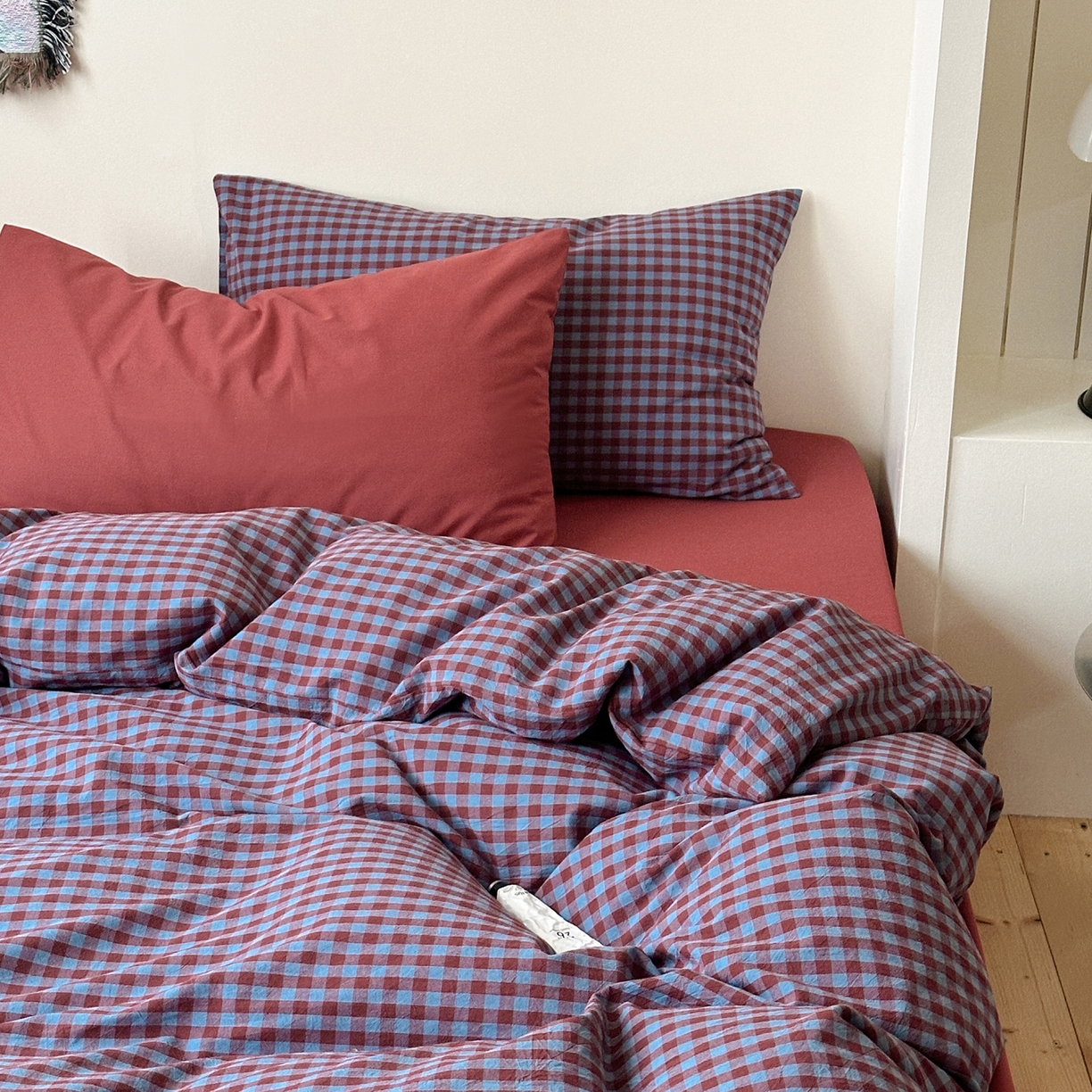 91家纺网 家纺一手货源 找家纺 （总）例外 2026春夏新款全棉纯棉色织水洗棉四件套-布拉格（套件会员 -10）