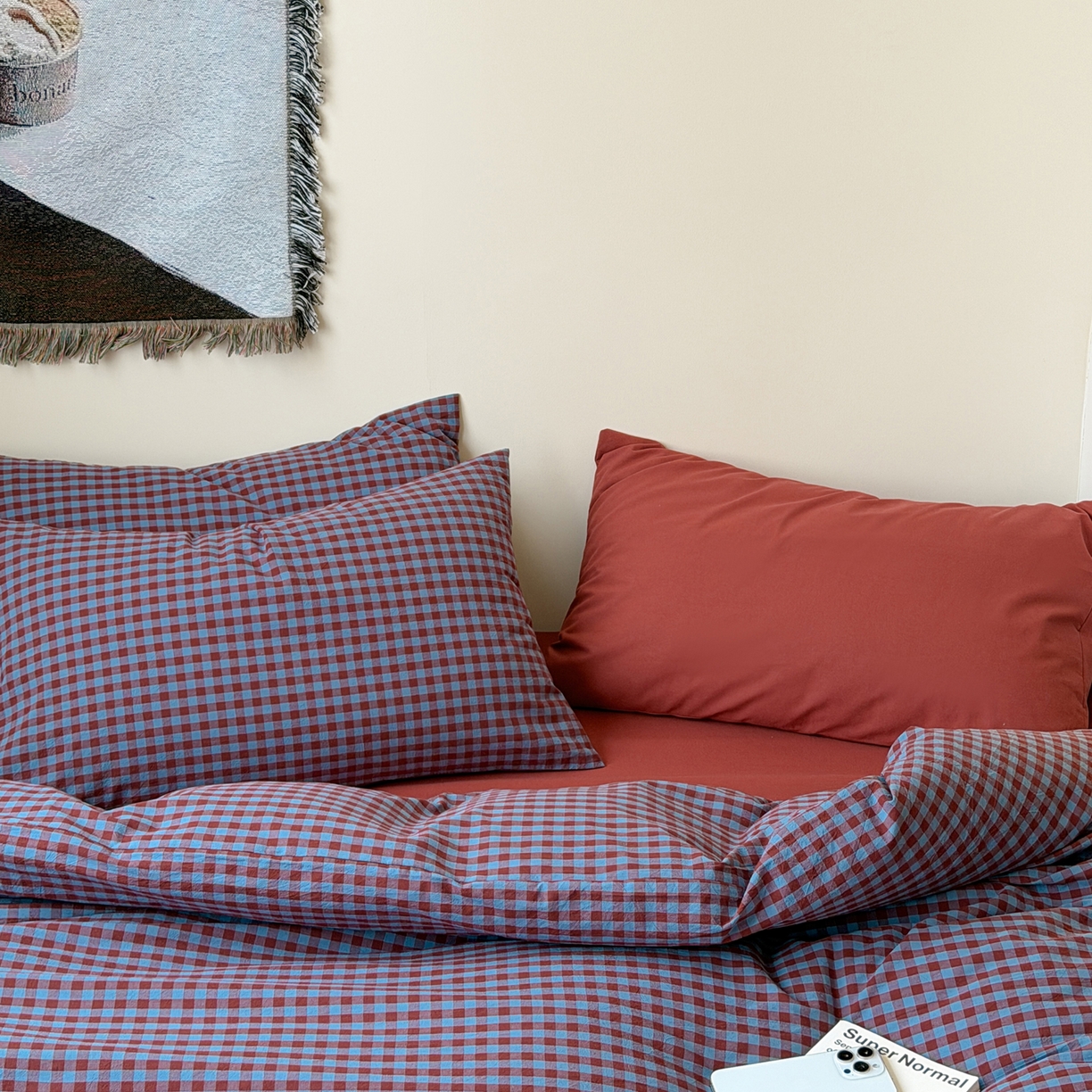 91家纺网 家纺一手货源 找家纺 （总）例外 2026春夏新款全棉纯棉色织水洗棉四件套-布拉格（套件会员 -10）