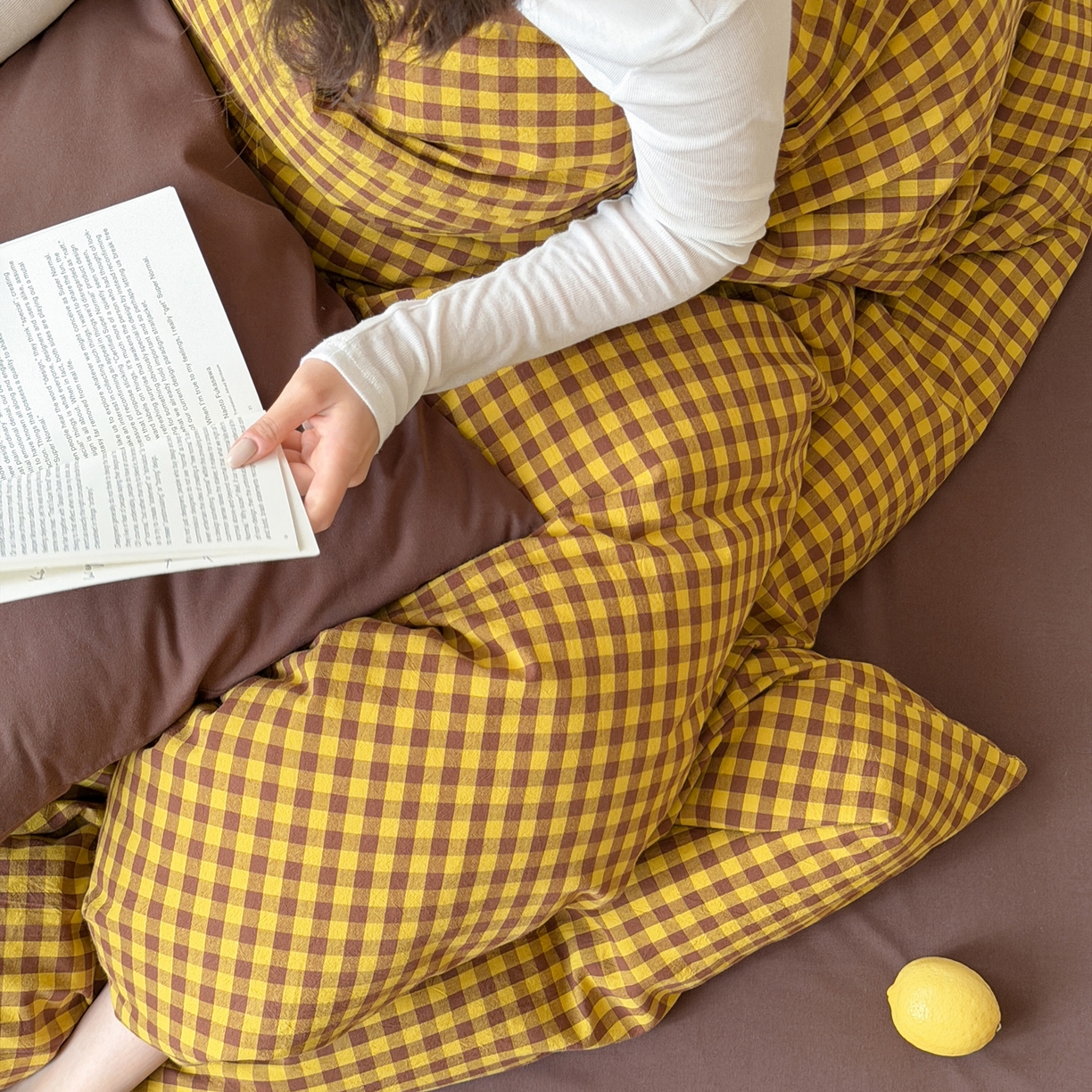 91家纺网 家纺一手货源 找家纺 例外 2026春夏新款全棉纯棉色织水洗棉四件套-布拉格（套件会员 -10） 布拉格-黄棕