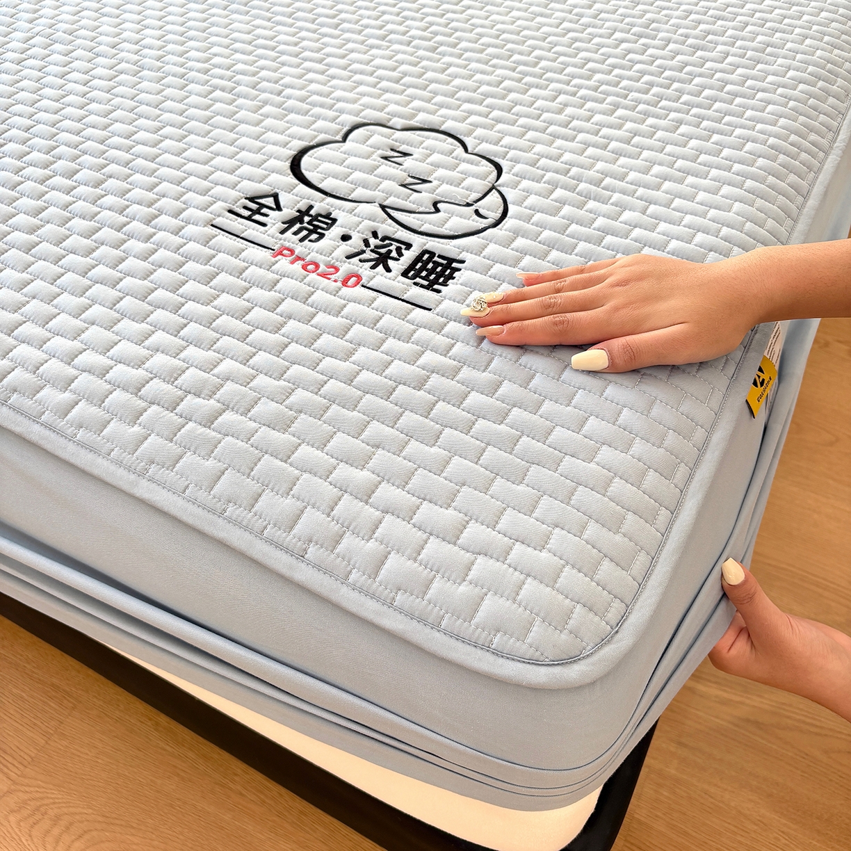 居眠 2026新款莱尔-全棉深睡夹棉床笠 莱尔-蓝