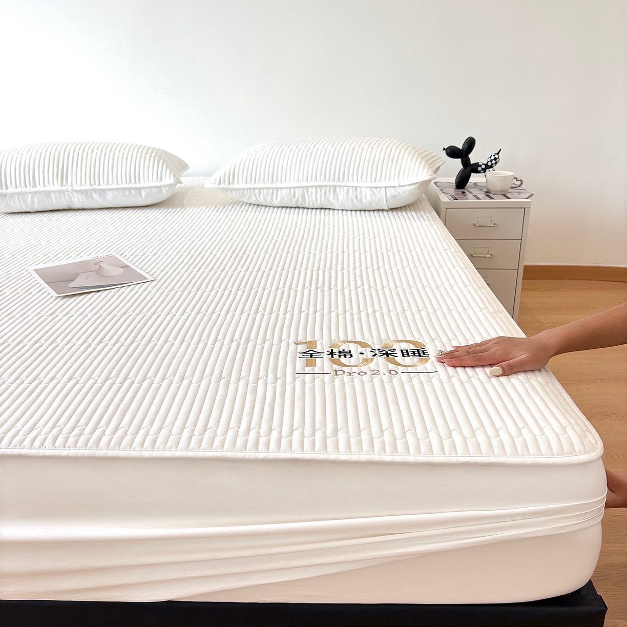 91家纺网 家纺一手货源 找家纺 （总）居眠 2026新款卡米-100全棉深睡夹棉床笠