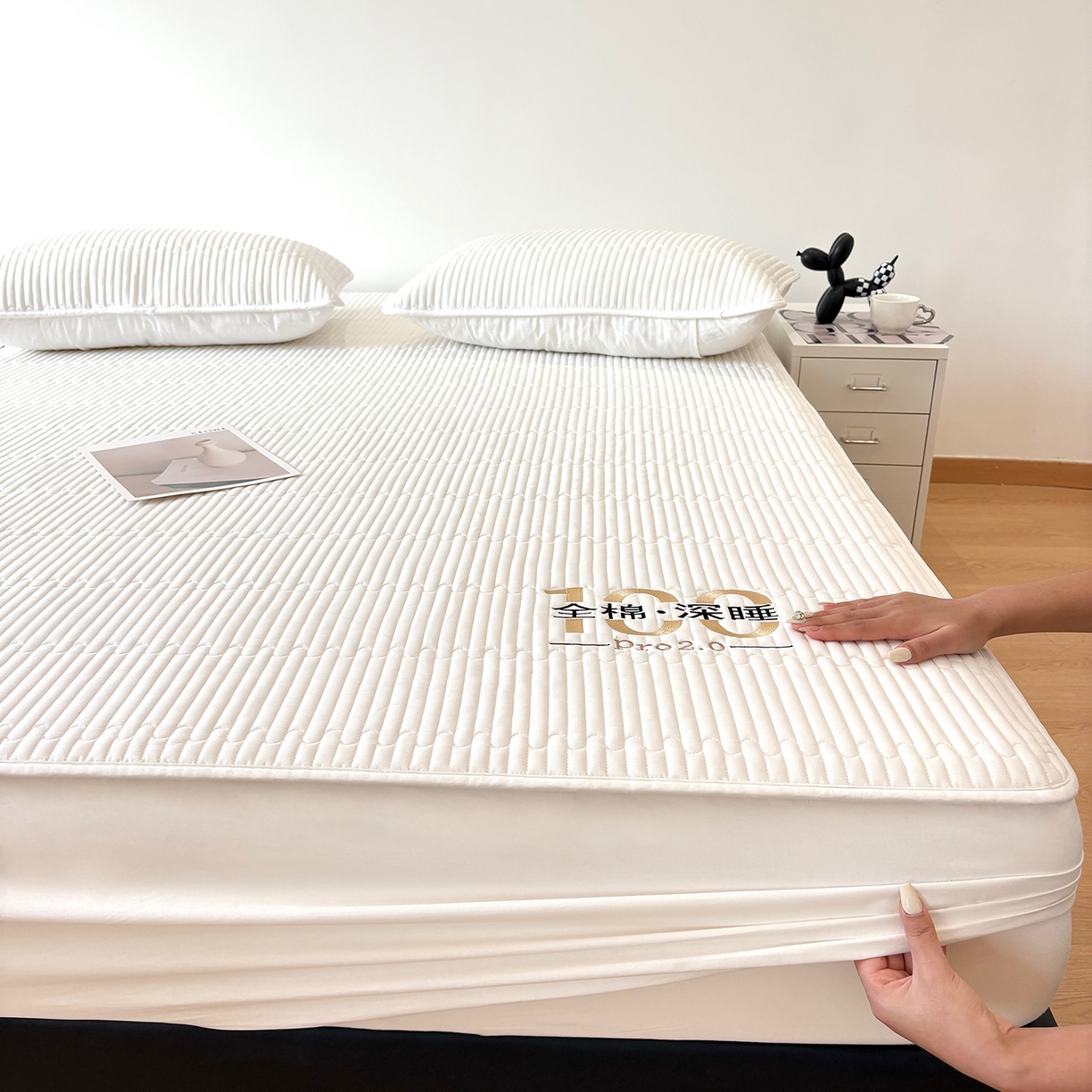 91家纺网 家纺一手货源 找家纺 （总）居眠 2026新款卡米-100全棉深睡夹棉床笠