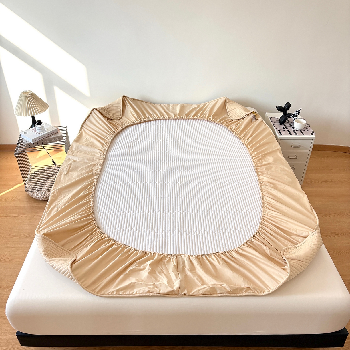 91家纺网 家纺一手货源 找家纺 居眠 2026新款卡米-100全棉深睡夹棉床笠 卡米-卡