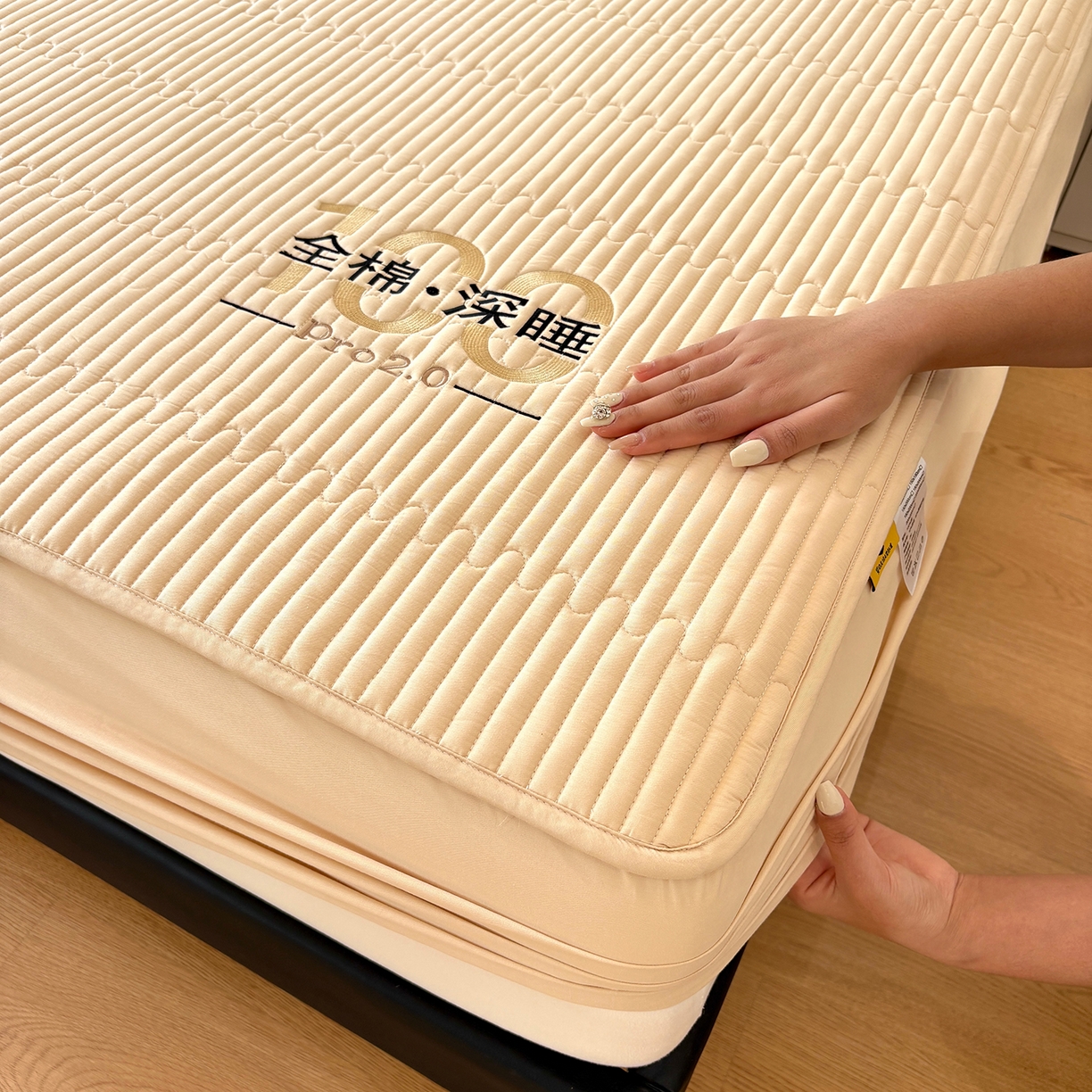 91家纺网 家纺一手货源 找家纺 居眠 2026新款卡米-100全棉深睡夹棉床笠 卡米-卡