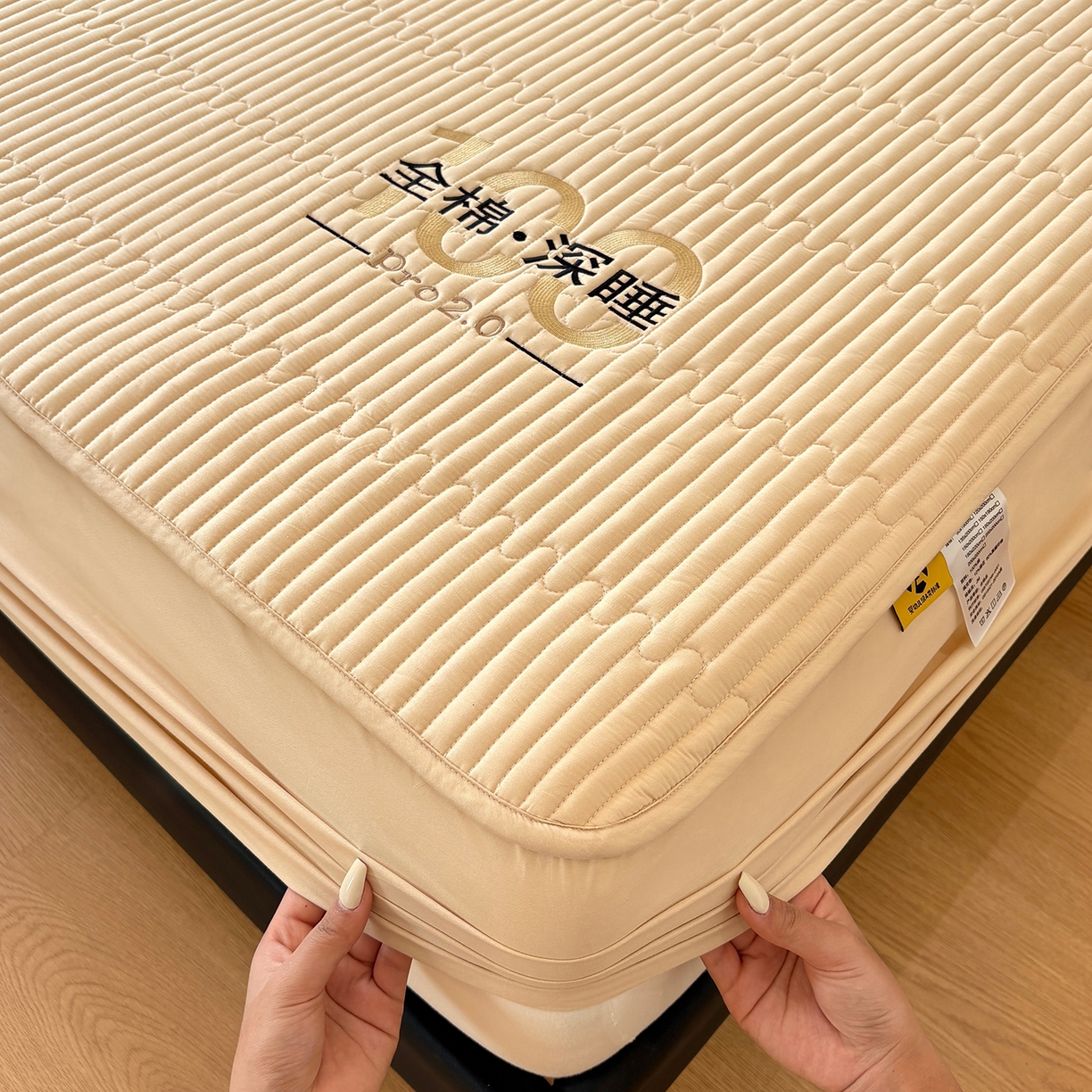 91家纺网 家纺一手货源 找家纺 居眠 2026新款卡米-100全棉深睡夹棉床笠 卡米-卡