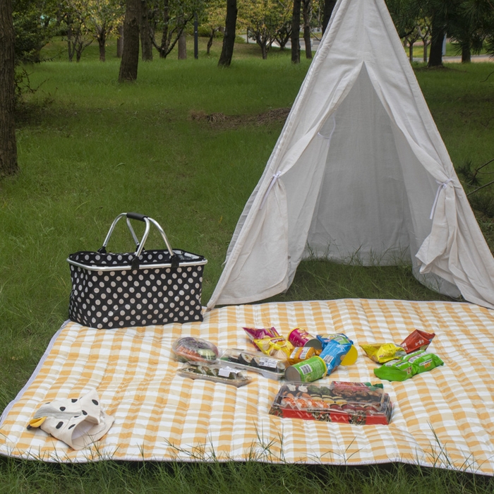 91家纺网 家纺一手货源 找家纺 （总）欣宜家纺 2025新款ins风加厚绗缝防泼水野餐垫