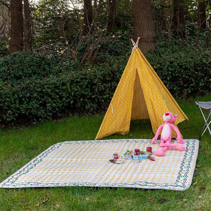 91家纺网 家纺一手货源 找家纺 （总）欣宜家纺 2025新款ins风加厚绗缝防泼水野餐垫