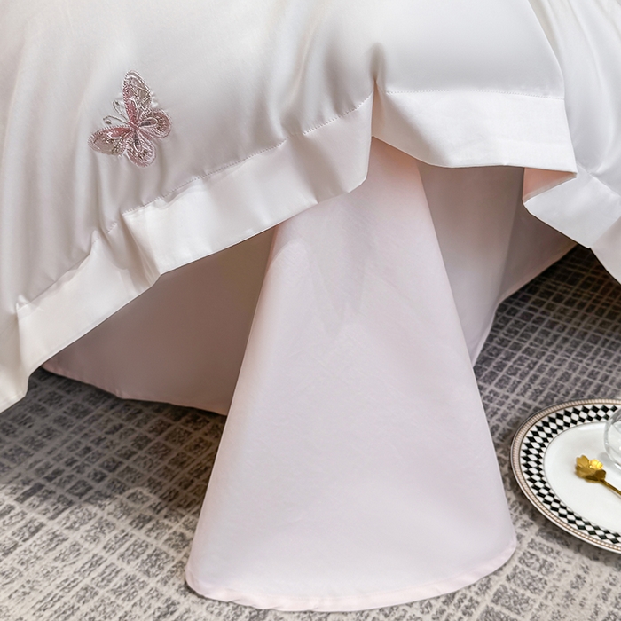 91家纺网 家纺一手货源 找家纺 （总）欣宜家纺 2026春夏新款A类60支长绒棉刺绣四件套--蝶纷飞系列