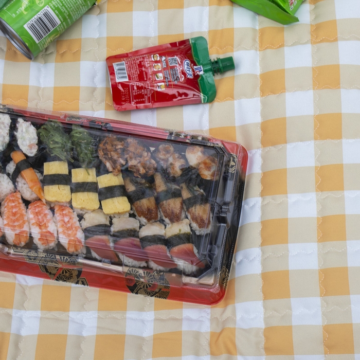 91家纺网 家纺一手货源 找家纺 欣宜家纺 2025新款ins风加厚绗缝防泼水野餐垫 黄白格