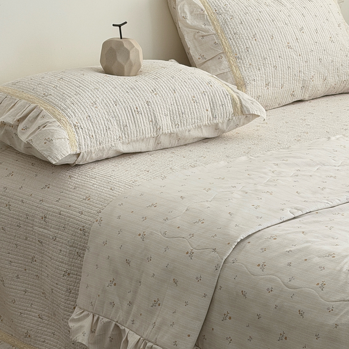 91家纺网 家纺一手货源 找家纺 （总）佰织鑫家居 2026新款韩系花边款全棉砂洗多功能四件套夏被四件套（会员-5）