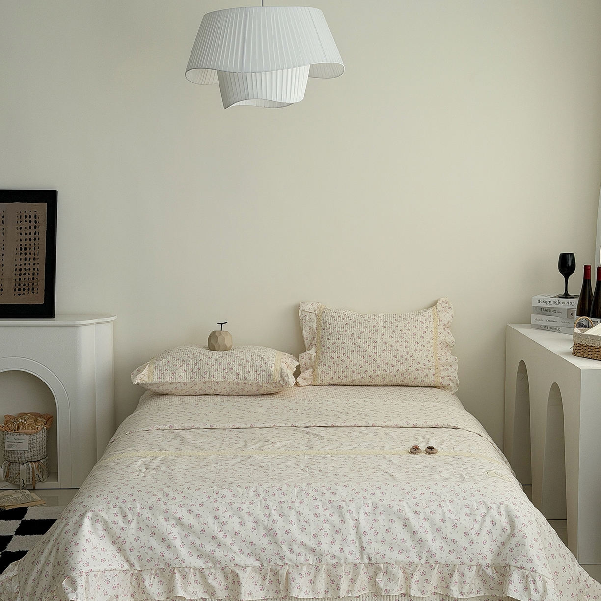 91家纺网 家纺一手货源 找家纺 佰织鑫家居 2026新款韩系花边款全棉砂洗多功能四件套夏被四件套（会员-5） 宛如初见