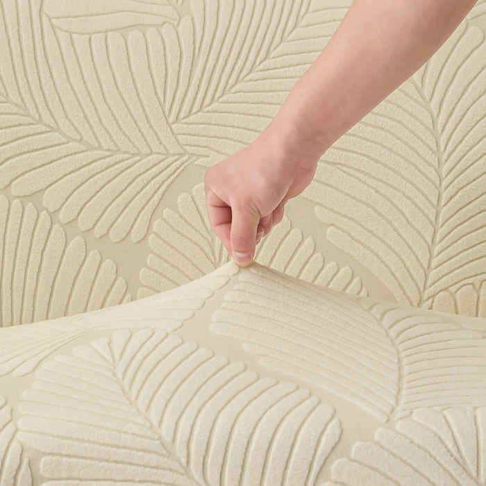 91家纺网 家纺一手货源 找家纺 兴俪韵家纺 2025新款大枫叶双扶手沙发套 大枫叶-米黄