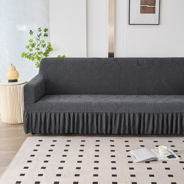 91家纺网 家纺一手货源 找家纺 兴俪韵家纺 2025新款大枫叶双扶手沙发套 大枫叶-深灰